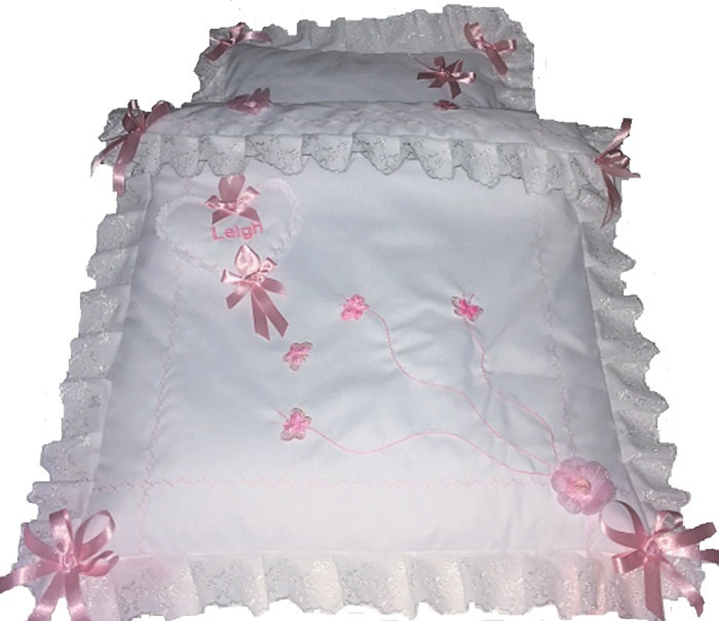 Flutterby Fancy ! Doll's Pram quilt set * Will fit Silver Cross coach built doll's pram